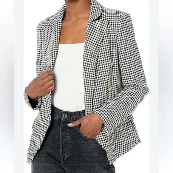 Steve Madden Classic Black and White Houndstooth Womens Blazer - Picture 1 of 10
